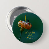 Badge Rond 7,6 Cm Mère de l'Épouse, Poupée Bouton Lily Dorée (Devant & derrière)