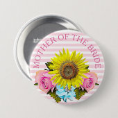 Badge Rond 7,6 Cm Mère du bouton nuptiale de douche de jeune mariée (Devant & derrière)