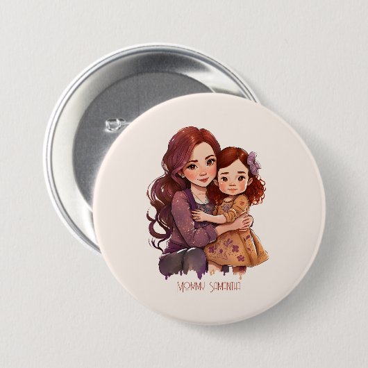 Badge Rond 7,6 Cm Mère et fille parkly personnalisée (Devant & derrière)