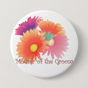 Badge Rond 7,6 Cm Mère intelligente de marguerite de KRW du marié