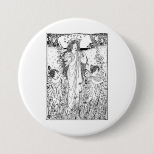 Badge Rond 7,6 Cm Mère Nature été