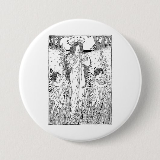 Badge Rond 7,6 Cm Mère Nature été (Devant)