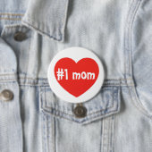 Badge Rond 7,6 Cm mère numéro un (En situation)
