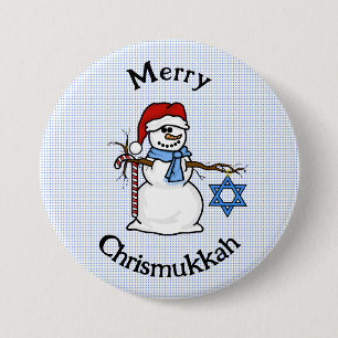 Badge Rond 7,6 Cm Merry Chrismukkah Snowman Button