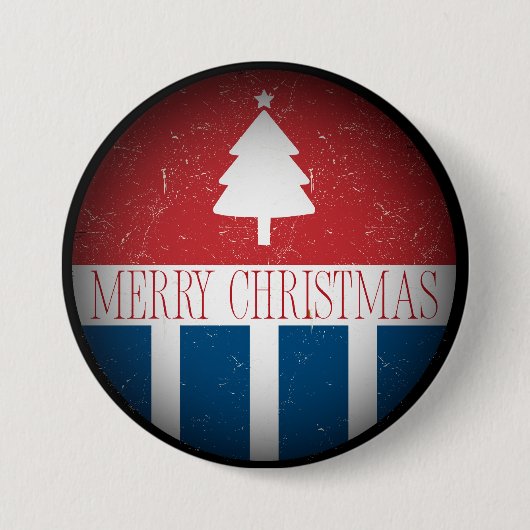 Badge Rond 7,6 Cm Merry Christmas Retro Patriotic (Devant)