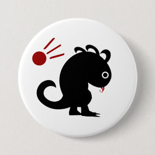 Badge Rond 7,6 Cm Métaphore #5 (Dinosaure avec météorite)