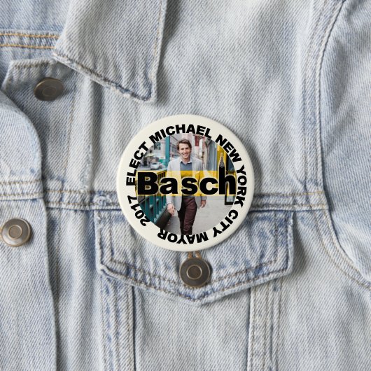 Badge Rond 7,6 Cm Michael Basch pour le maire (En situation)