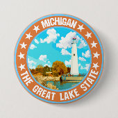 Badge Rond 7,6 Cm Michigan (Devant)