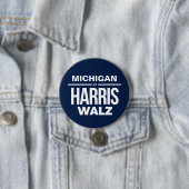 Badge Rond 7,6 Cm Michigan pour Harris Walz (En situation)