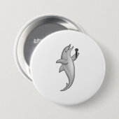 Badge Rond 7,6 Cm Microphone Dolphin Singer (Devant & derrière)
