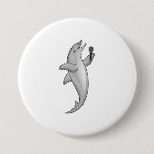 Badge Rond 7,6 Cm Microphone Dolphin Singer (Devant)