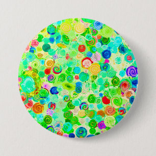 Badge Rond 7,6 Cm Mignons motifs de cosmos en spirale colorés