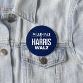 Badge Rond 7,6 Cm Millénaires pour Harris Walz (En situation)