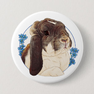 Badge Rond 7,6 Cm Milly Moo Bunny