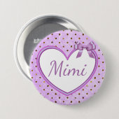 Badge Rond 7,6 Cm Mimi bouton pourpre de baby shower (Devant & derrière)