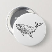 Badge Rond 7,6 Cm Minimalist Geometric Whale Button (Devant & derrière)