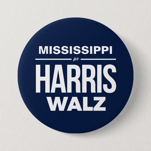Badge Rond 7,6 Cm Mississippi pour Harris Walz (Devant)