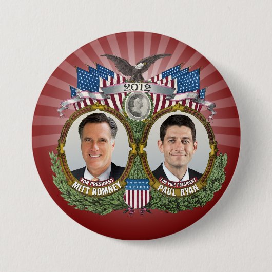 Badge Rond 7,6 Cm Mitt Romney Paul Ryan Photo (Devant)