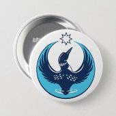 Badge Rond 7,6 Cm MN Loon Rising (Devant & derrière)