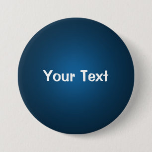 Badge Rond 7,6 Cm Modèle Bouton de texte personnalisé bleu 3 pouces