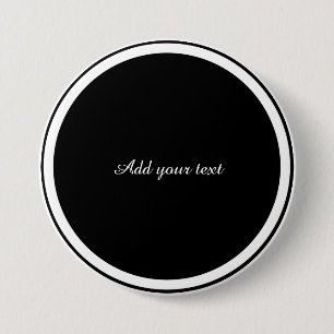 Badge Rond 7,6 Cm Modèle de cercle noir avec cadre de cercle blanc,