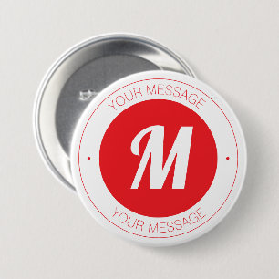 Badge Rond 7,6 Cm Modèle de monogramme personnalisable et de texte c