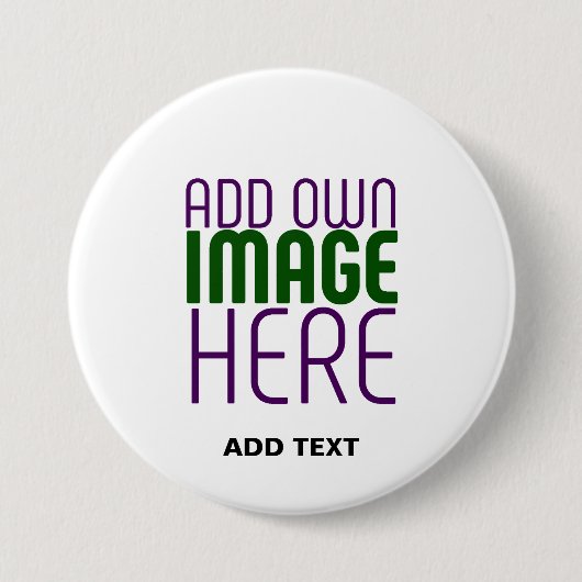 BADGE ROND 7,6 CM MODÈLE DE TEXTE D'IMAGE BLANCHE SIMPLE MODERNE (Devant)