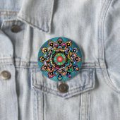 Badge Rond 7,6 Cm Modèle floral (En situation)