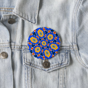 Badge Rond 7,6 Cm Modèle floral esthétique