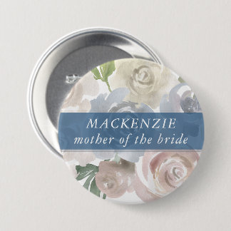 Badge Rond 7,6 Cm Modèle floral poussiéreux | Muted Pastel Wedding P