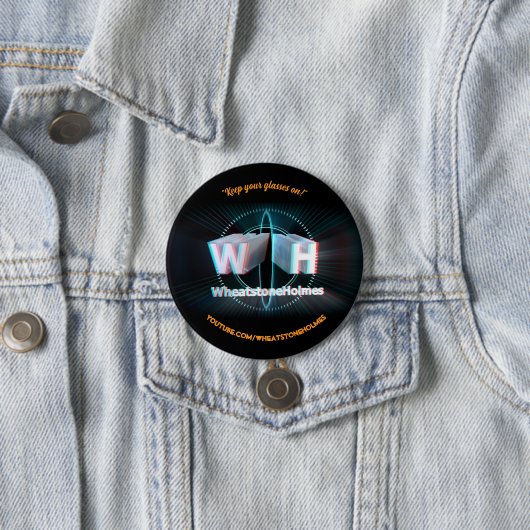Badge Rond 7,6 Cm Modèle officiel WheatstoneHolmes stéréoscopique 3D (En situation)