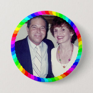 Badge Rond 7,6 Cm Modèle photo, cadre multicolore