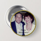 Badge Rond 7,6 Cm Modèle photo de l'anniversaire (Devant & derrière)