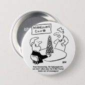 Badge Rond 7,6 Cm Modélisation du Dessin Tour Eiffel (Devant & derrière)