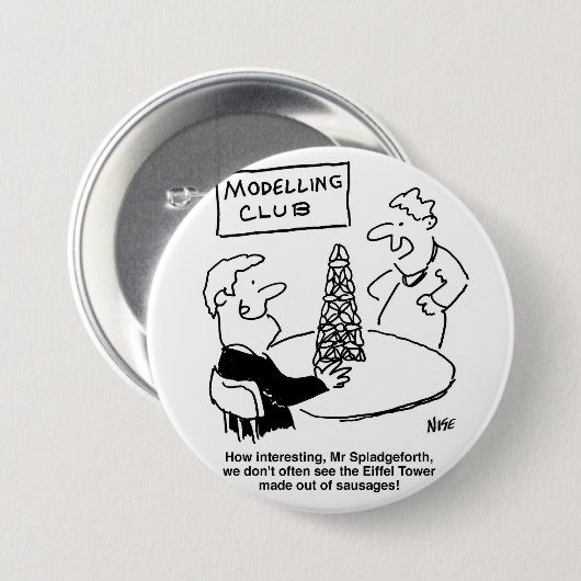 Badge Rond 7,6 Cm Modélisation du Dessin Tour Eiffel (Devant & derrière)