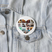 Badge Rond 7,6 Cm Modern Heart 14 Photo Collage Love Family (En situation)