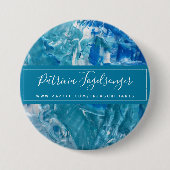 Badge Rond 7,6 Cm Modern Teal Blue Round Button (Devant)
