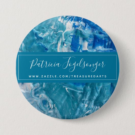 Badge Rond 7,6 Cm Modern Teal Blue Round Button (Devant)