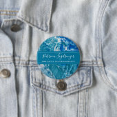 Badge Rond 7,6 Cm Modern Teal Blue Round Button (En situation)