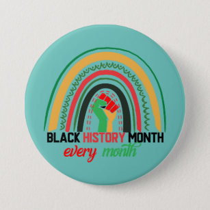 Badge Rond 7,6 Cm Mois de l'histoire des Noirs Tous les mois Patriot