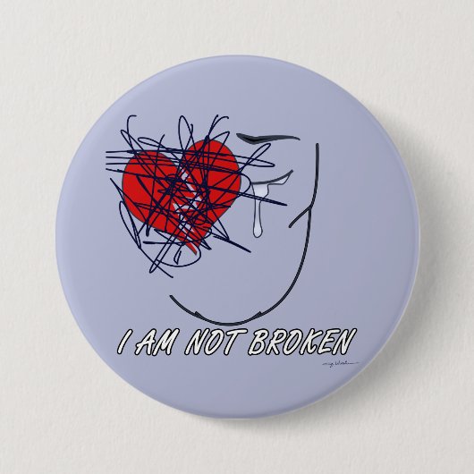 Badge Rond 7,6 Cm Mois de l'invalidité Je ne suis pas brisé (Devant)