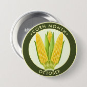 Badge Rond 7,6 Cm Mois du maïs Octobre (Devant & derrière)