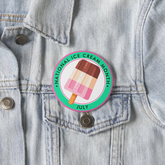 Badge Rond 7,6 Cm Mois national des glaces (En situation)