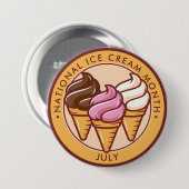 Badge Rond 7,6 Cm Mois national des glaces (Devant & derrière)