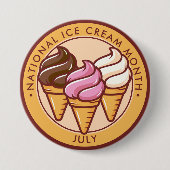 Badge Rond 7,6 Cm Mois national des glaces (Devant)
