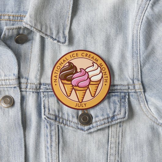 Badge Rond 7,6 Cm Mois national des glaces (En situation)