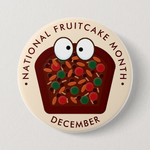 Badge Rond 7,6 Cm Mois national du gâteau aux fruits, mignon gâteau 