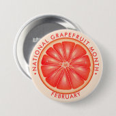 Badge Rond 7,6 Cm Mois national du pamplemousse (Devant & derrière)