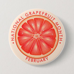 Badge Rond 7,6 Cm Mois national du pamplemousse