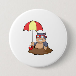 Badge Rond 7,6 Cm Mole à la pluie avec parapluie